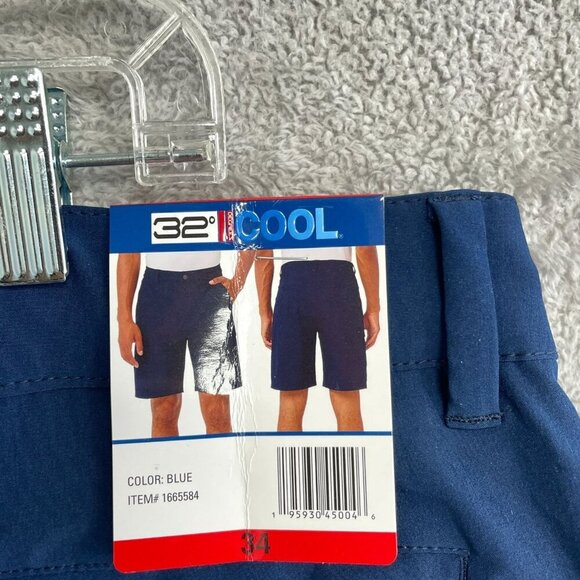 NEW 32 Degrees Men's Size 34 Cool Cargo Shorts Navy Blue Polyester/Elastane - Picture 6 of 8
